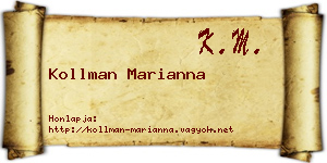 Kollman Marianna névjegykártya